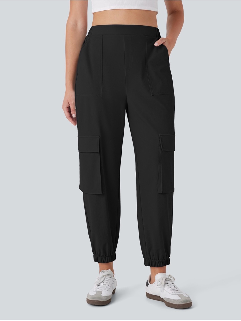 NWT Halara High Waisted Black Cargo Joggers